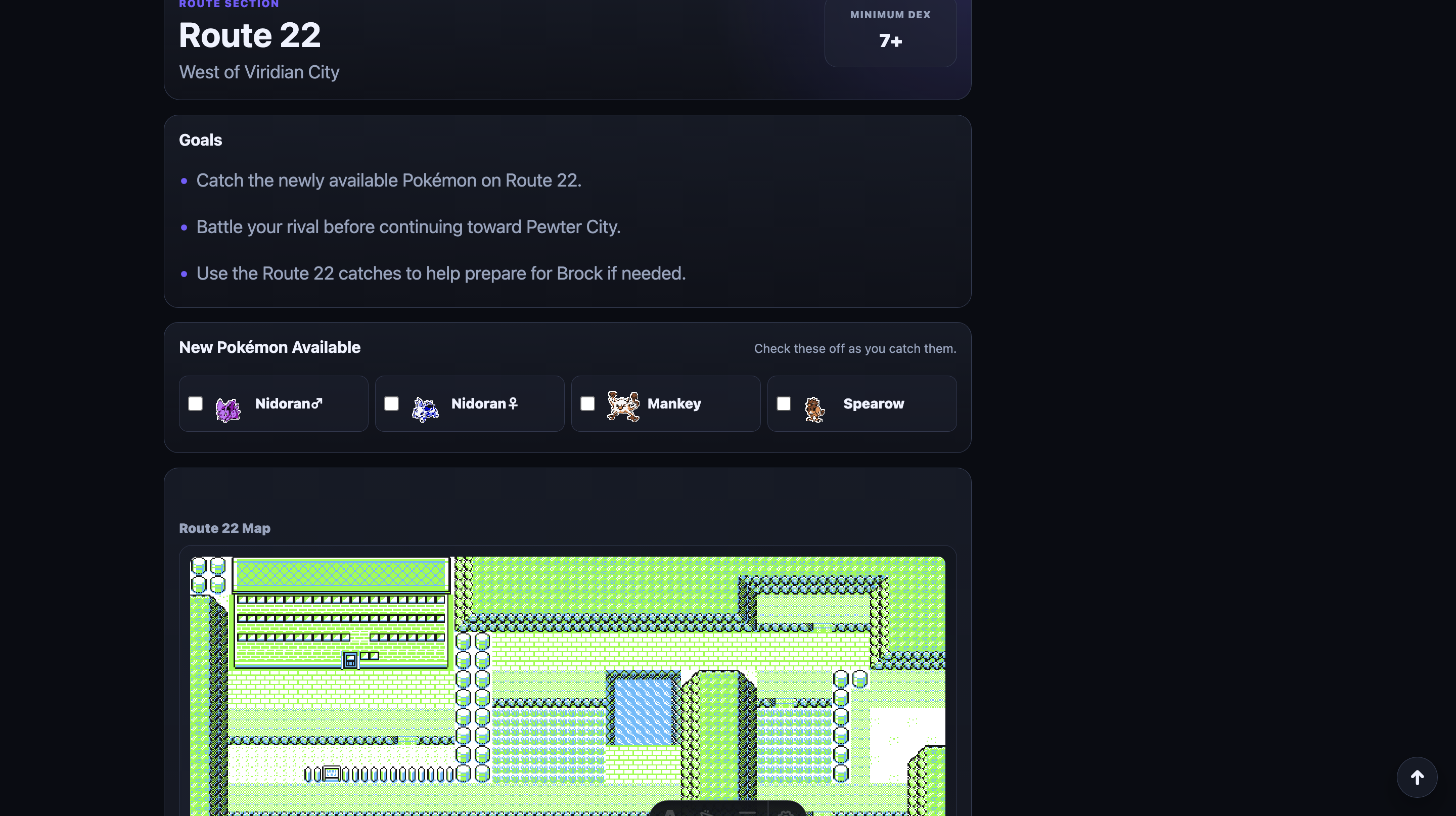 Detailed achievement route and guide information
