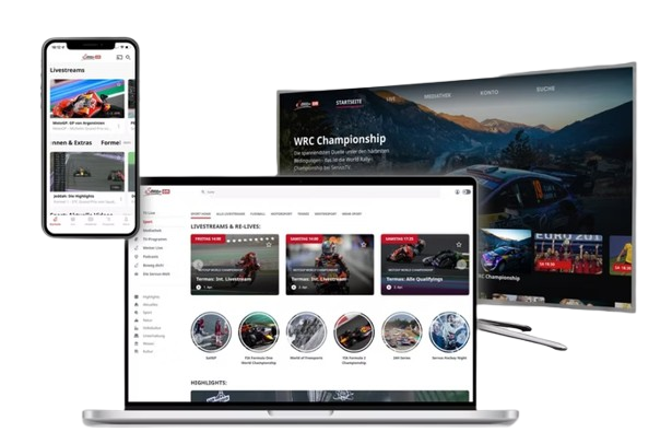 ServusTV On shown across phone, laptop, and television devices